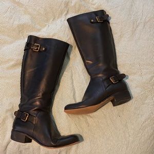 Black leather boots 8.5